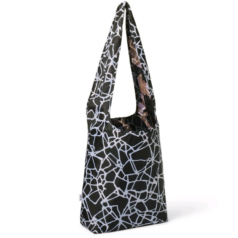 Cracked Glass/Leopard Black/White/ Neutral Reversible Reusable Bag - DVF
